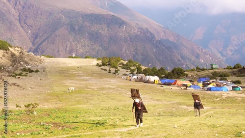 Cinematic Camera Footage of Namche Bazaar, Nepal – Himalayan Culture, Markets, and Mountain Life