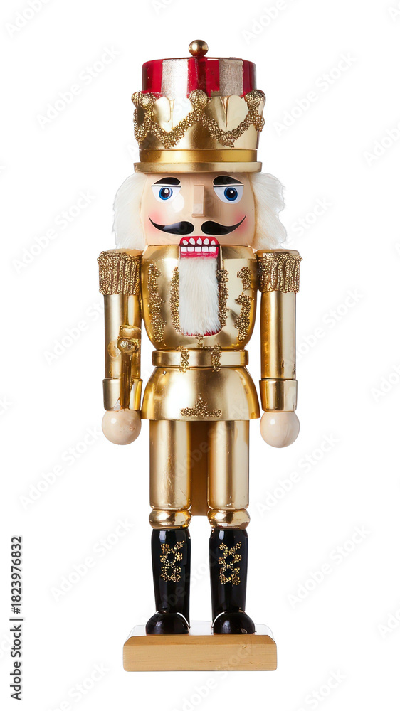 Obraz premium PNG Golden nutcracker soldier figurine