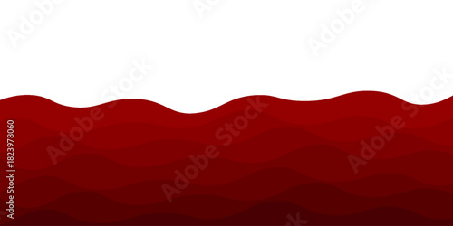 Vector red line background curve element with white space for text and message design, overlapping layers