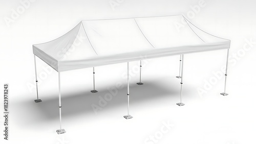 Large White Rectangular Tent for Outdoor Events and Gatherings.
