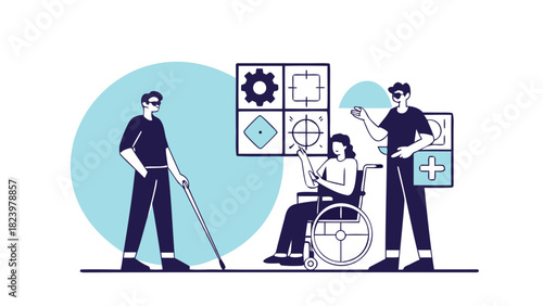 Professional 2d flat illustration depicting a collaborative team working together symbolizing teamwork partnership and shared goals in a modern clean design