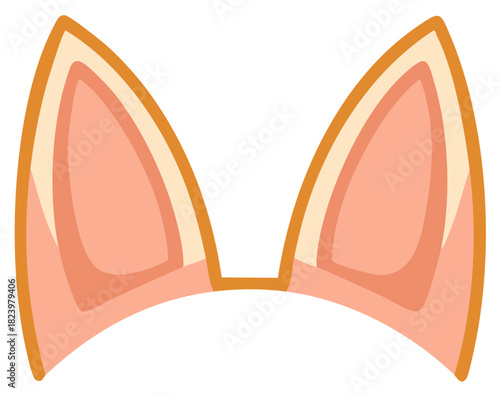 Cute Animal Ears Headband Cartoon Icon Illustration for Costume or Party Fun