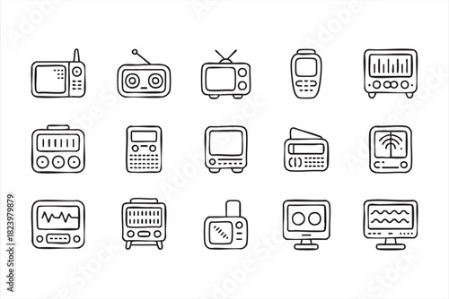 Old-school radio and TV graphics for retro technology projects