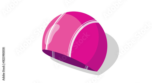 Pink swimming cap illustration for sports design and fitness concepts