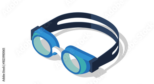 Blue swim goggles illustration for water sports and summer activities design