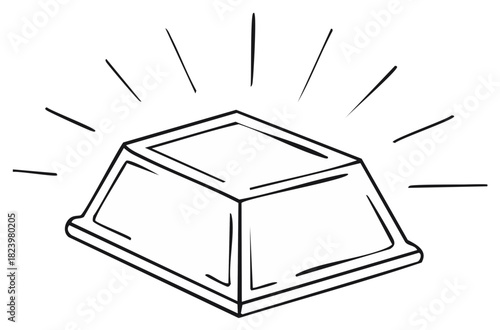 Line Art Illustration Depicting Gold Bar Shiny and Valuable Treasure Concept