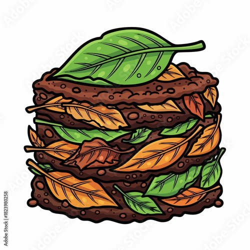 Soil heap isolated on white. Soil heap with leaves, organic matter, and natural compost. Use organic soil heap for agriculture themes, gardening projects, or environmental awareness campaigns.