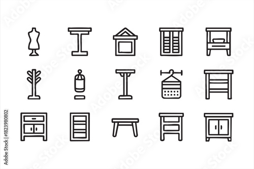 Line art cabinets, shelves and tables for home decor projects