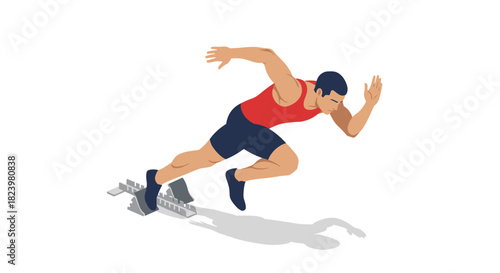 Dynamic sprinter illustration ideal for athletic event promotion and fitness designs
