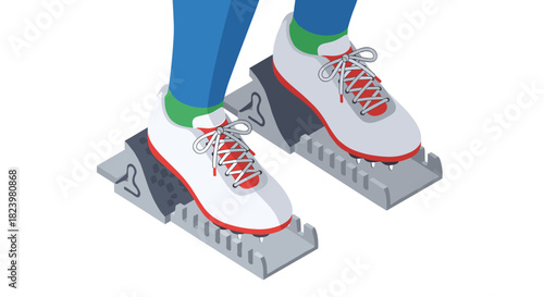 Sporty shoes on cleats illustration: athletic footwear for performance and stability