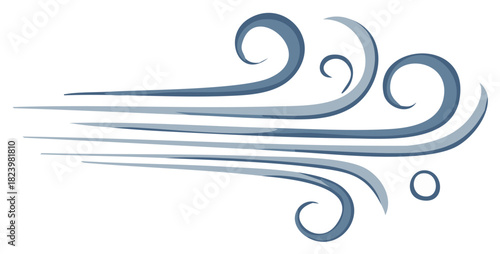Stylized wind illustration with swirling lines and a gradient color scheme.
