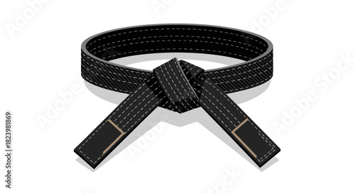 Black belt karate martial arts achievement design for emblem or poster