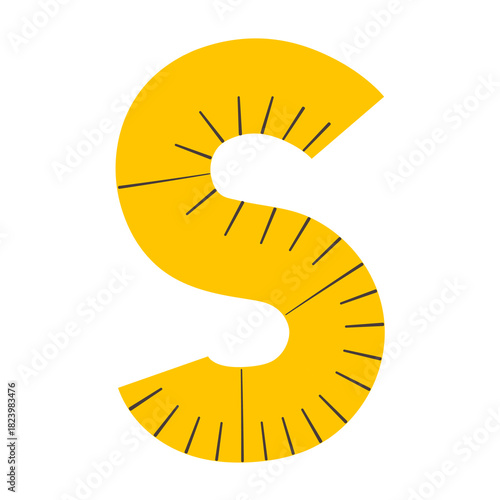 Measuring Tape Letter S Education Alphabet Icon Element