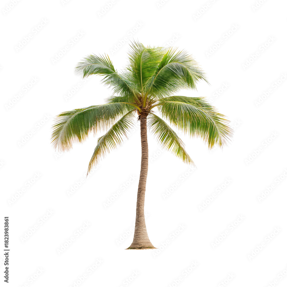 Obraz premium Isolated Tropical Palm Tree on Transparent Background