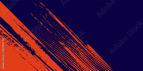 Abstract speed lines style orange color halftone banner design template modern arts