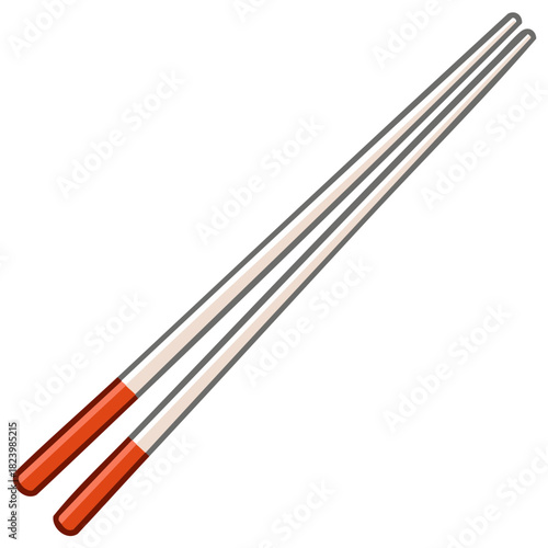 Stylized illustration of a pair of traditional Asian chopsticks