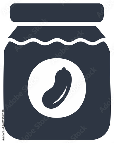 Stylized Jar of Pickles Silhouette Food Preservation Canning Vector Illustration