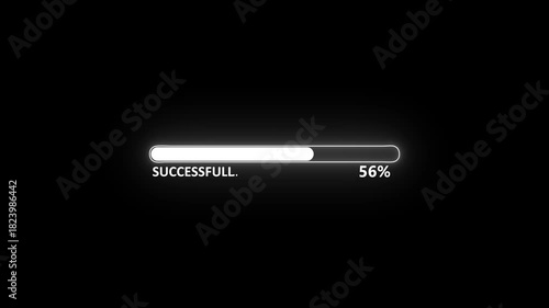 Wallpaper Mural successful loading bar 0 to 100 animation and neon loading frame on black background.Operating system, successful concept, software updating and processing icon animation. Torontodigital.ca