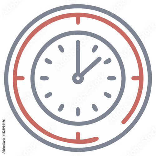 Illustration of a clock graphic design, a flat design icon, for business or time concept