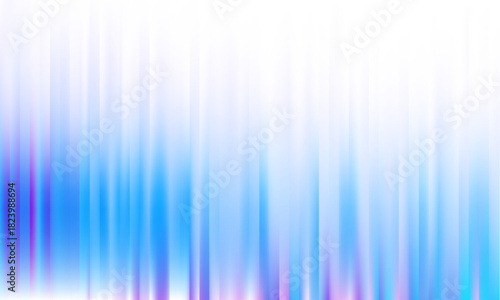 Corrugated iridescent glass background with gradient ribbed abstract design and blue pattern. Color effect with neon line blur and metal