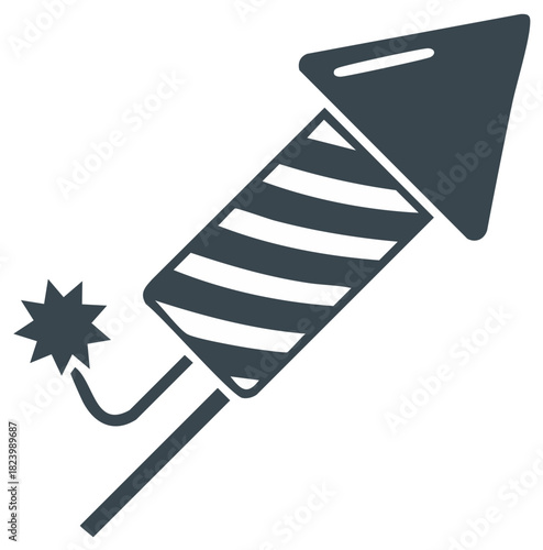 Stripped Holiday Firecracker Vector Illustration Festive Fireworks Symbol