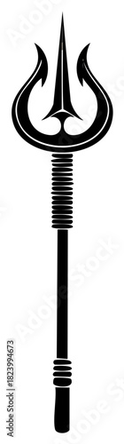 Mystical Trident Weapon Symbol Silhouette