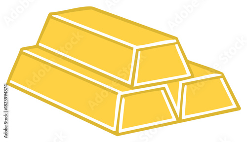 Stacked Gold Bars Illustration Represents Wealth Investment Assets Reserves