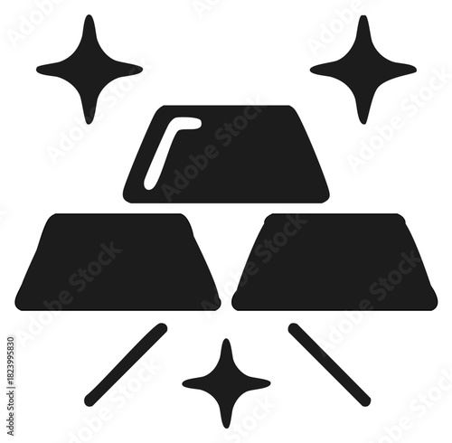 Gold Ingots Stacked with Sparkle Luxury Wealth Success Financial Security Illustration