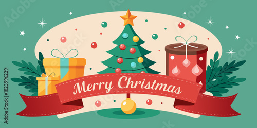 Merry Christmas banner cylindrical shape and Ceramic Christmas Tree Candle Holder Christmas Lights