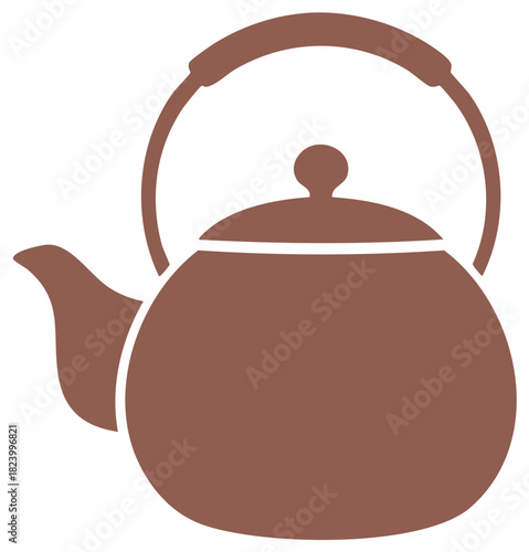 Brown silhouette of a teapot kettle vector illustration perfect for tea time icons and design elements