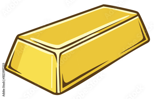 Stylized golden bar illustration representing wealth success and precious investment