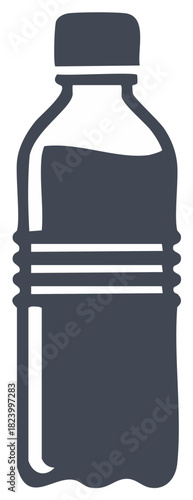 Bottled water flat icon refreshment hydration beverage plastic