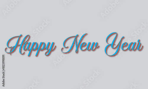 Happy new year text effect. elegant holiday typography for festive greeting cards, posters, digital media. Vector illustration. EPS 10