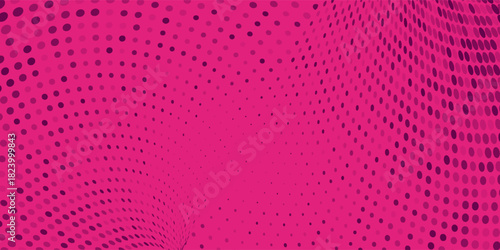 Pink dot pattern gradient texture background. Abstract illustration in halftone and retro pop art style. Creative Valentine's Day design concept.