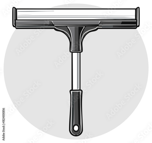Isolated gray window squeegee cleaning tool for glass washing and household chores