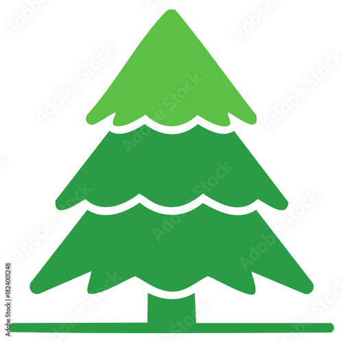 Green Christmas Tree Vector Illustration