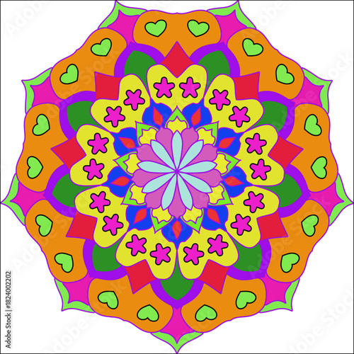 Vector Colored Mandala Round Colored Mandala Design 
