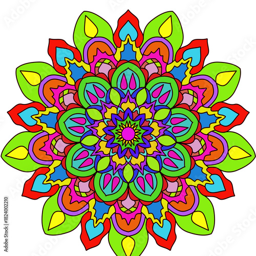 Vector Colored Mandala Round Colored Mandala Design