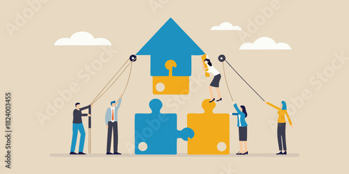 Teamwork and collaboration building a successful future together