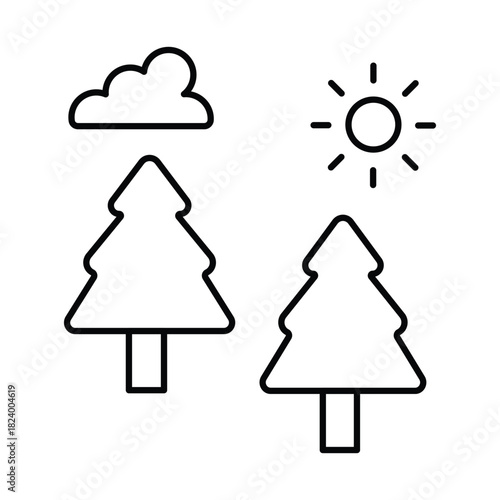 Forest Trees Vector icon which can easily modify or edit