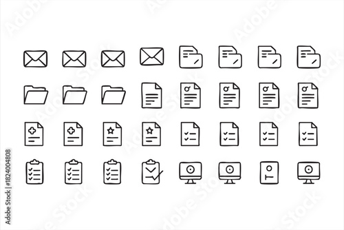 Checklist and task tracking icon set for productivity platforms