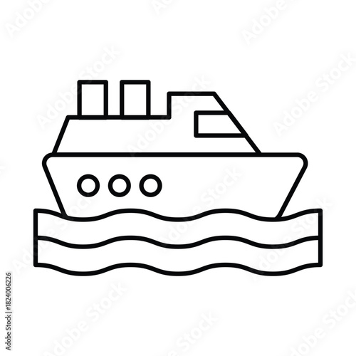 Cruise Ship Vector icon which can easily modify or edit