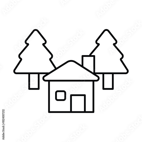 Cottage Vector icon which can easily modify or edit