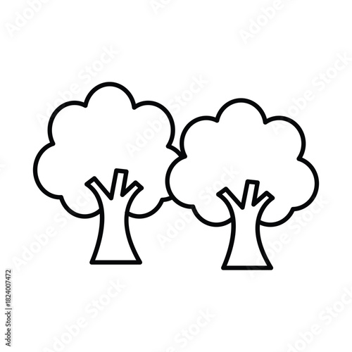 Twin Trees Vector icon which can easily modify or edit