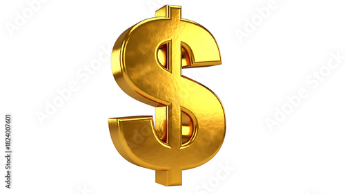 Golden 3D Dollar Sign Symbol on Black Background money
