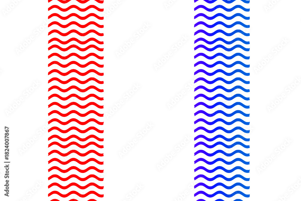 Fototapeta premium Fluid duality Red waves meet serene blue oscillations on a black minimalist art