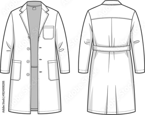 Cad drawing flat vector illustration, halter neck pleated maxi dress design, fashion sketch, technical garment outline, bow tie neckline