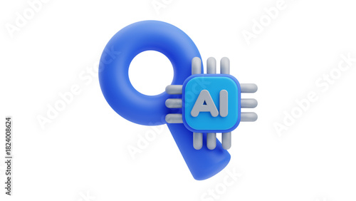 creative business types of icons ,3D Illustration of Data Analysis with Charts, Magnifying Glass, Gear, and Cloud Computing Icons
