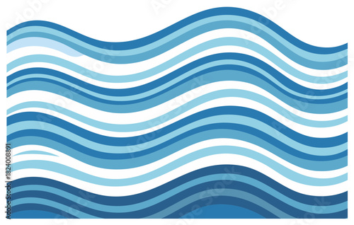 Dynamic blue wave lines pattern flowing. Modern water gradient graphic illustration design element.