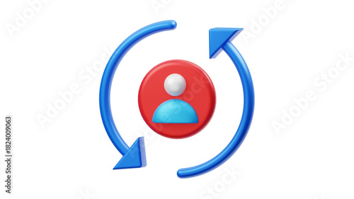 creative business types of icons ,3D Illustration of Data Analysis with Charts, Magnifying Glass, Gear, and Cloud Computing Icons